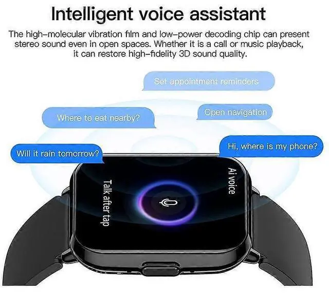 Alt view image 4 of 5 - Ecocleanpath Smartwatch Z169 1.83" Bluetooth Calling, 123 Sport Modes, Blood Oxygen Monitor (Black)