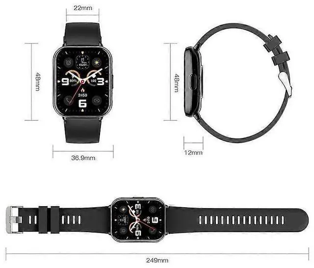 Alt view image 5 of 5 - Ecocleanpath Smartwatch Z169 1.83" Bluetooth Calling, 123 Sport Modes, Blood Oxygen Monitor (Black)