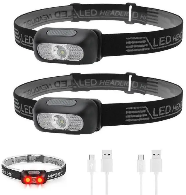 Main image of Ecocleanpath 500 Lumen Rechargeable Headlamp, 5 Modes with Red Light, IPX5 Waterproof Headlight for Camping & Outdoor