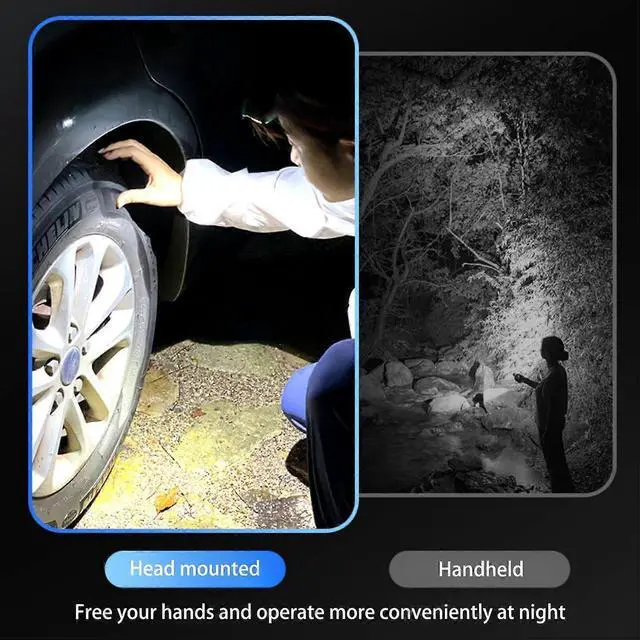 Alt view image 4 of 5 - Ecocleanpath 500 Lumen Rechargeable Headlamp, 5 Modes with Red Light, IPX5 Waterproof Headlight for Camping & Outdoor