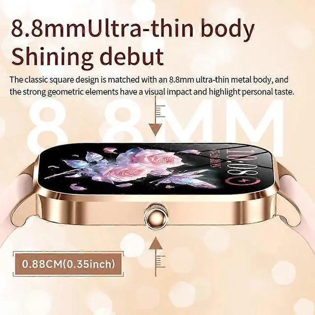 Alt view image 2 of 5 - Ecocleanpath Smartwatch MK90 1.75" Bluetooth Calling, Health Monitor, IP68 Waterproof, White