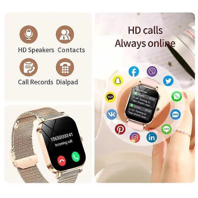 Alt view image 3 of 5 - Ecocleanpath Smartwatch MK90 1.75" Bluetooth Calling, Health Monitor, IP68 Waterproof, White