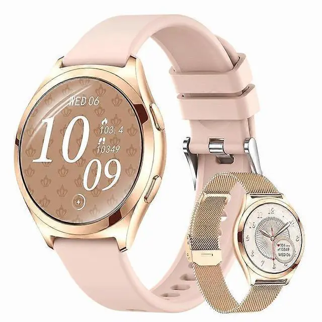 Main image of Ecocleanpath Y35 Pink Smartwatch with Bluetooth Calling, Health & Fitness Tracking, IP68 Waterproof