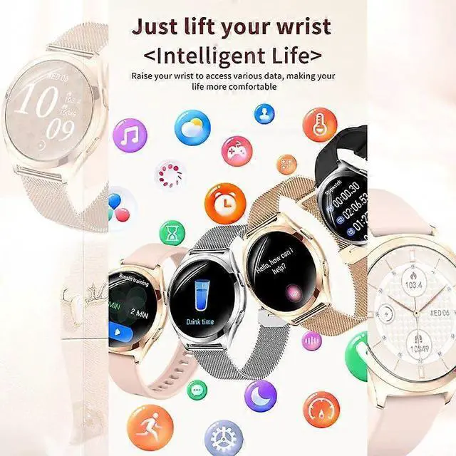 Alt view image 3 of 5 - Ecocleanpath Y35 Pink Smartwatch with Bluetooth Calling, Health & Fitness Tracking, IP68 Waterproof