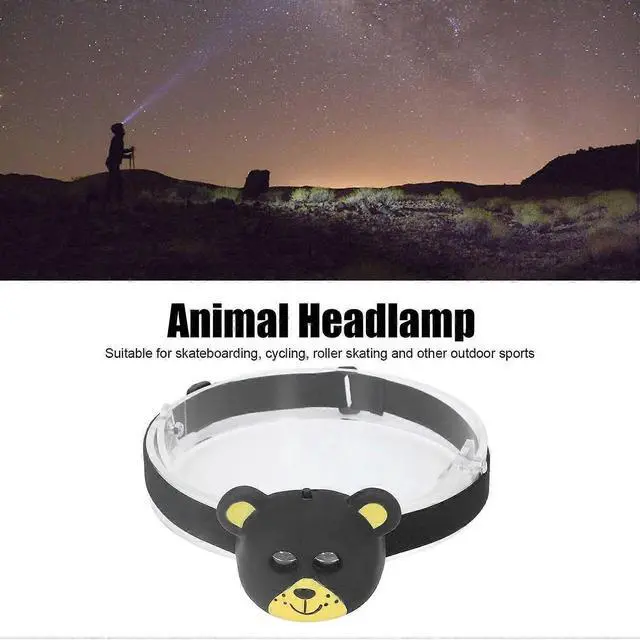 Alt view image 3 of 5 - Ecocleanpath Cute Bear LED Headlamp for Kids - 2 Light Modes, Lightweight Animal Flashlight for Camping & Play