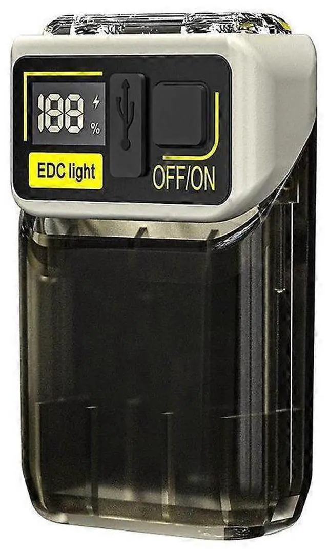 Main image of Ecocleanpath Rechargeable Mini Flashlight with Digital Battery Display, 6 Modes Clip-On LED Cap Light (White)