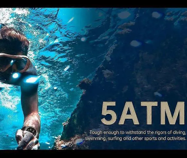 Alt view image 3 of 5 - Ecocleanpath DM58 GPS Smartwatch, 5ATM Waterproof AMOLED Sports Watch with Heart Rate Tracking (Red)