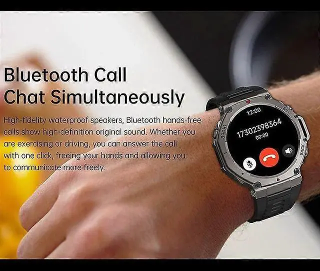 Alt view image 5 of 5 - Ecocleanpath DM58 GPS Smartwatch, 5ATM Waterproof AMOLED Sports Watch with Heart Rate Tracking (Red)