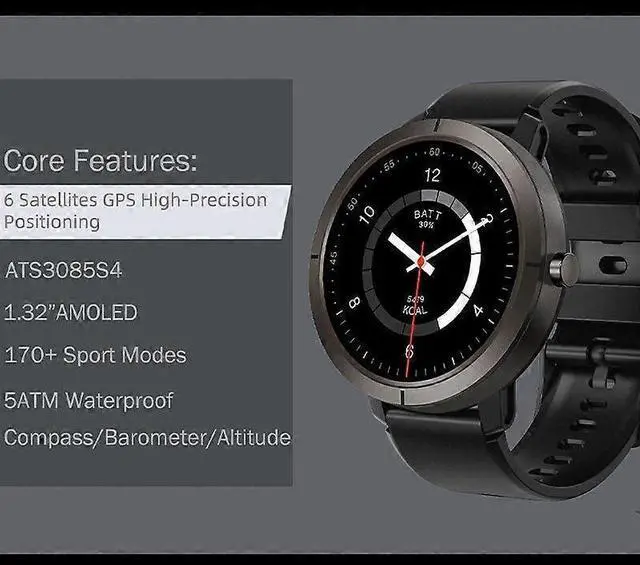Alt view image 2 of 5 - Ecocleanpath DM76 GPS Smartwatch, 5ATM Waterproof AMOLED Display, Sleep & Heart Rate Tracker (Rose)