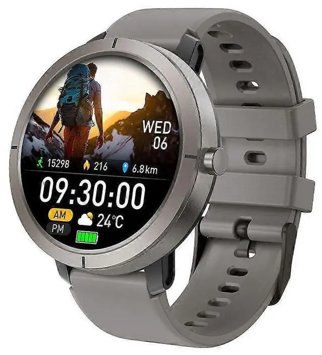 Main image of Ecocleanpath DM76 GPS Smartwatch, 5ATM Waterproof AMOLED Sports Watch with 170+ Modes (Grey)