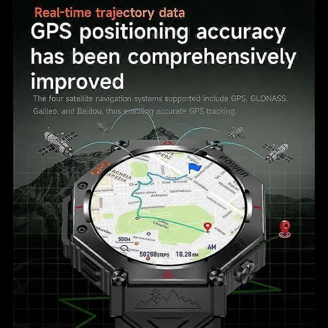 Alt view image 2 of 5 - Ecocleanpath KC91 Smartwatch 1.39" GPS AI Dial GPT 3ATM Waterproof Fitness Tracker Pink