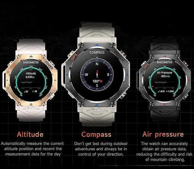 Alt view image 4 of 5 - Ecocleanpath KC91 Smartwatch 1.39" GPS AI Dial GPT 3ATM Waterproof Fitness Tracker Pink