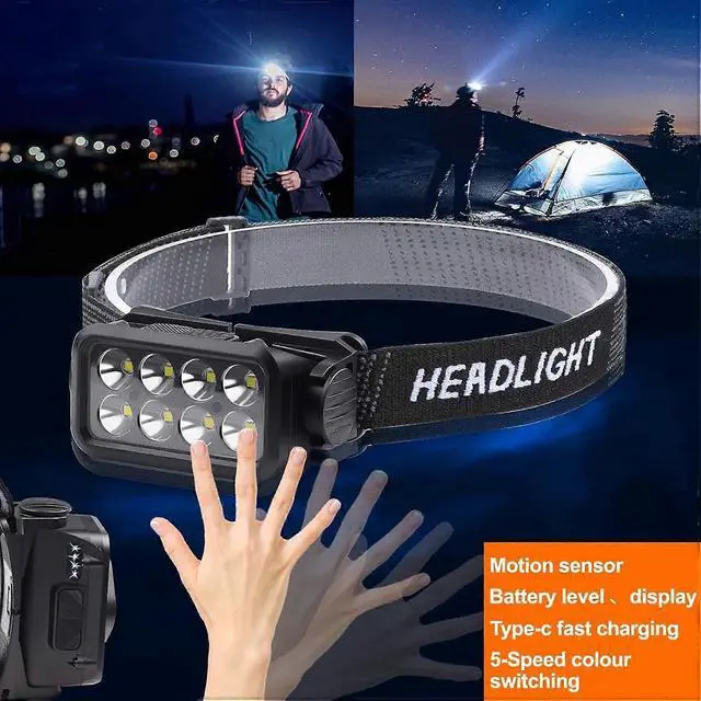 Alt view image 4 of 5 - Ecocleanpath 1000 Lumen Rechargeable LED Headlamp, 120° Adjustable Headlight with 5 Modes for Outdoor Work & Camping
