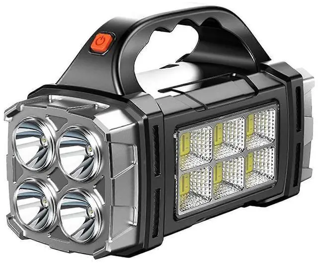 Main image of Ecocleanpath Solar Flashlight Rechargeable LED with COB Sidelight, 2400mAh for Camping, Power Outages & Emergencies