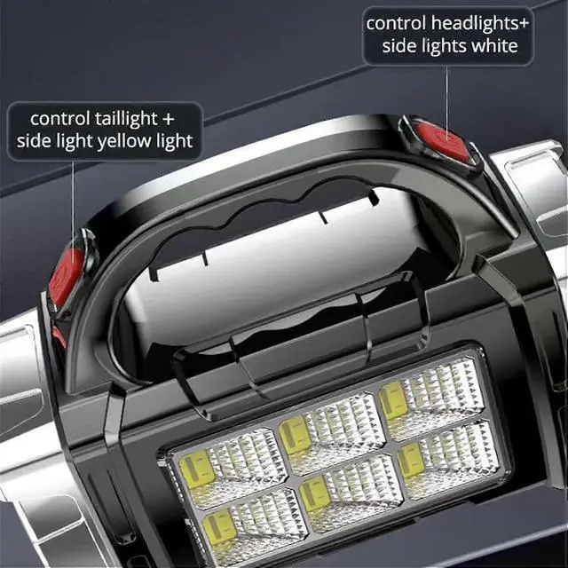 Alt view image 2 of 5 - Ecocleanpath Solar Flashlight Rechargeable LED with COB Sidelight, 2400mAh for Camping, Power Outages & Emergencies