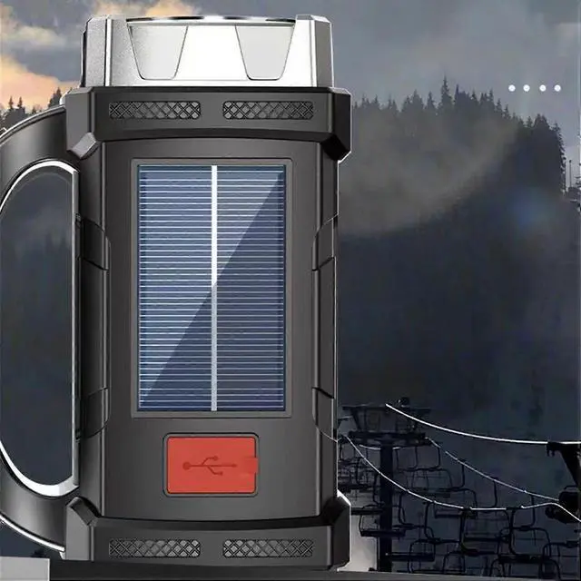 Alt view image 3 of 5 - Ecocleanpath Solar Flashlight Rechargeable LED with COB Sidelight, 2400mAh for Camping, Power Outages & Emergencies