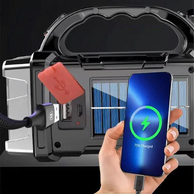 Alt view image 5 of 5 - Ecocleanpath Solar Flashlight Rechargeable LED with COB Sidelight, 2400mAh for Camping, Power Outages & Emergencies