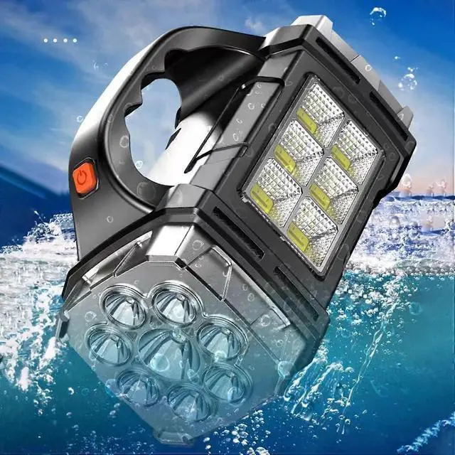 Alt view image 4 of 5 - Ecocleanpath Solar Flashlight Rechargeable LED with COB Sidelight, 2400mAh for Camping, Power Outages & Emergencies