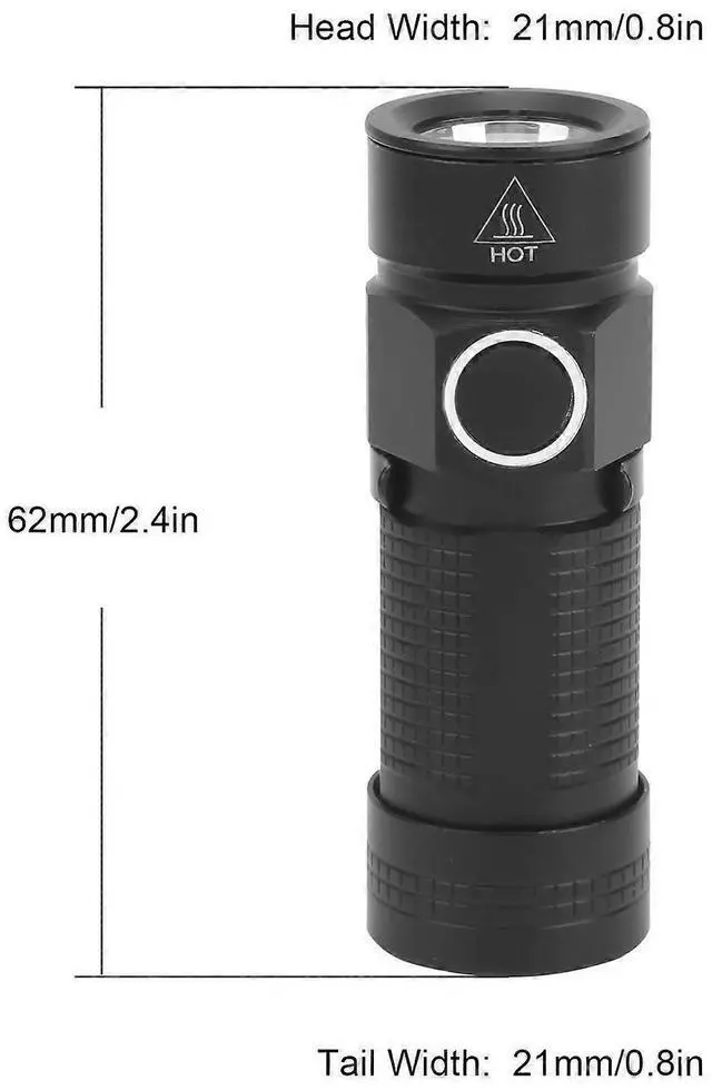 Alt view image 2 of 5 - Ecocleanpath Mini LED Flashlight with Purple Light - Waterproof, 3 Modes, 50m Range (Black)