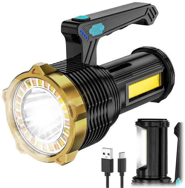 Main image of Ecocleanpath Super Bright LED Flashlight - 8 Modes, Wall-Mounted, USB Rechargeable (Black)