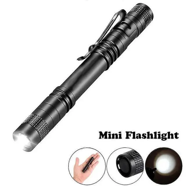 Alt view image 4 of 5 - Ecocleanpath Mini LED Flashlight with Pen Clip - Bright, Waterproof, Portable (Black)