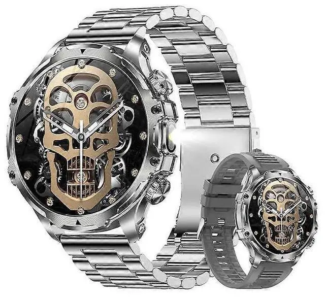 Main image of Ecocleanpath AK75 Smartwatch with Flashlight & Bluetooth Calling, Long Battery Life, 100+ Sports Modes (Silver)