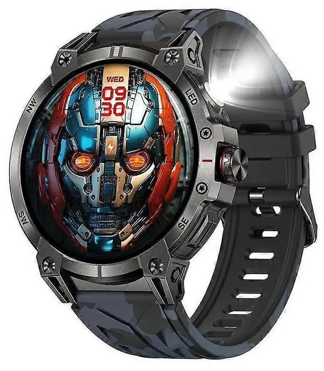 Main image of Ecocleanpath KC89 Smartwatch 760mAh, Compass & Flashlight, 100+ Sports Modes, Heart Rate Monitor (Black)