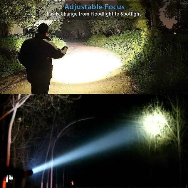 Alt view image 5 of 5 - Ecocleanpath USB-C Rechargeable Magnetic LED Flashlight, Super Bright 600ft Zoomable Tactical Light, Black
