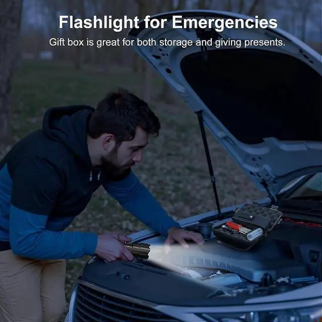 Alt view image 3 of 5 - Ecocleanpath 2000 Lumens Rechargeable Police Flashlight - 30W High Power, USB-C, 5 Modes, IP67 Waterproof (Black)