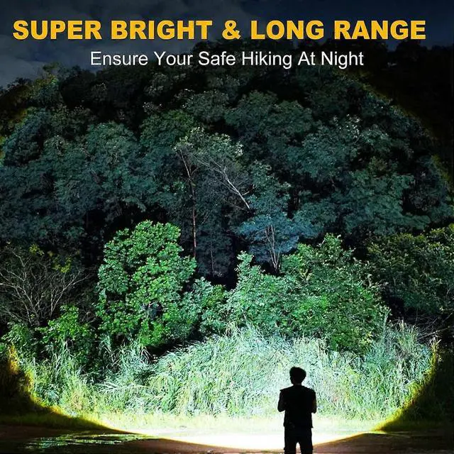 Alt view image 5 of 5 - Ecocleanpath 1200 Lumen Rechargeable LED Flashlight, 5 Modes Zoomable Waterproof Torch for Camping & Emergencies (Black)