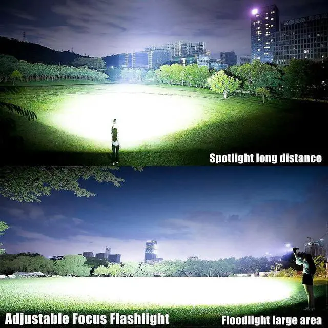 Alt view image 3 of 5 - Ecocleanpath 200,000 Lumen Rechargeable LED Flashlight with Charging Display - Ultra Bright Black Spotlight