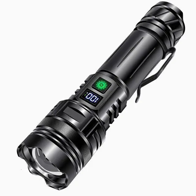 Main image of Ecocleanpath 2000 Lumens USB-C Rechargeable Flashlight, 3280ft Range, Power Bank, IPX7 Waterproof - Black