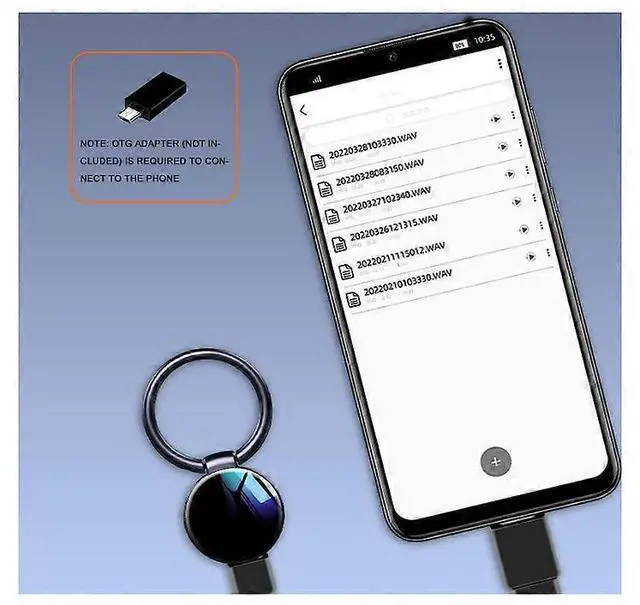 Alt view image 5 of 5 - Ecocleanpath 8GB Black Voice Activated Recorder with Noise Reduction, Keyring MP3 Recorder for Music & Secure Storage