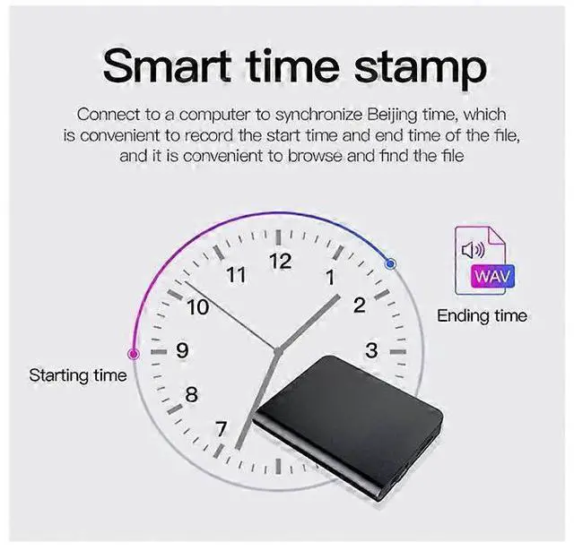 Alt view image 4 of 5 - Ecocleanpath 32GB Mini Voice Recorder, Voice Activated, 15 Days Standby, HD Noise Cancellation, Black