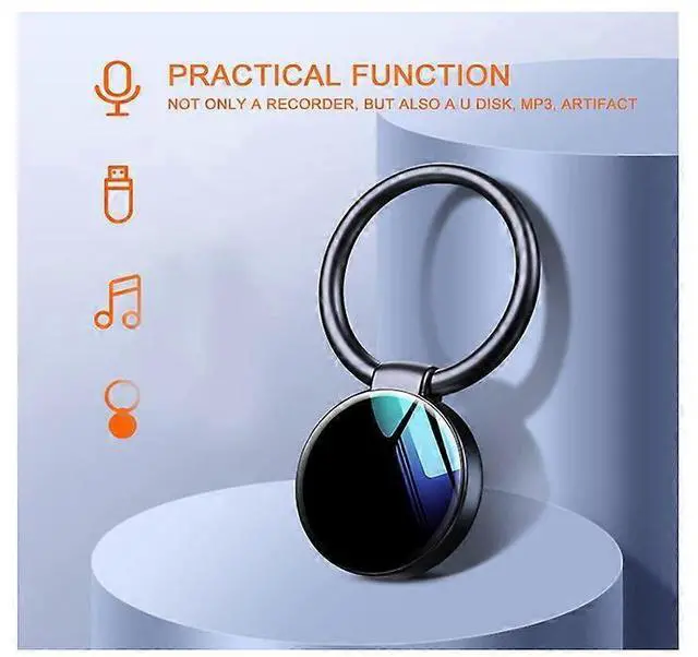 Alt view image 2 of 5 - Ecocleanpath 16GB Mini Keyring Voice Recorder, Noise Reduction & Voice Activated Recording, Portable MP3 Device (Black)