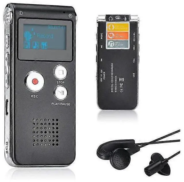Main image of Ecocleanpath 8GB USB Rechargeable Voice Recorder with MP3 Player, 30+ Hrs Recording, Noise Reduction (Black)