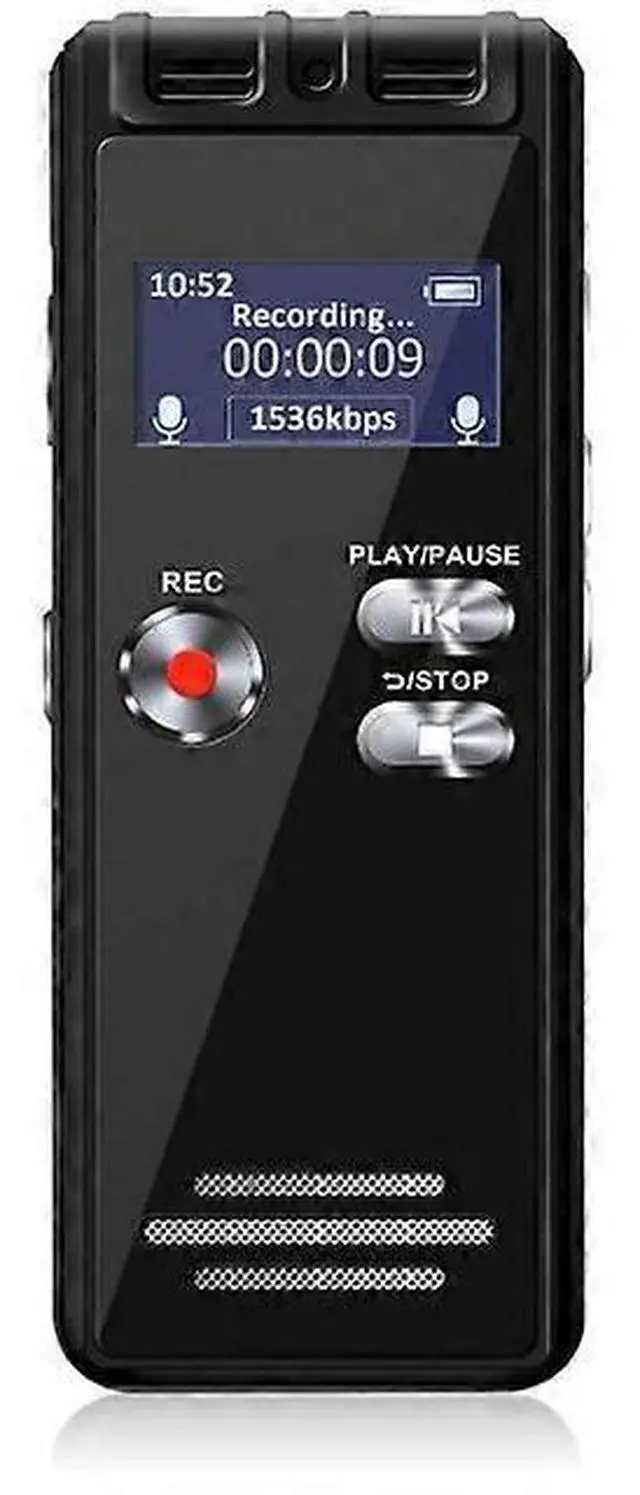Main image of Ecocleanpath 16GB Digital Voice Recorder with Playback & Password - Mini Audio Recorder, Noise Reduction, Voice Activation (Black)