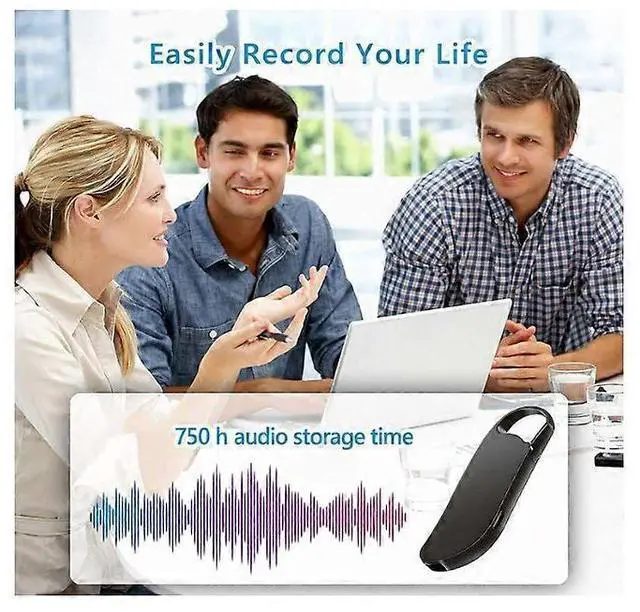 Alt view image 2 of 5 - Ecocleanpath 32GB Voice Activated Recorder for Lectures & Meetings, 750H Capacity, One-Click Recording (Black)