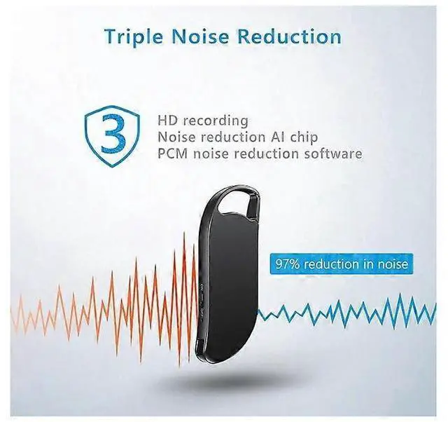 Alt view image 4 of 5 - Ecocleanpath 64GB Voice Activated Recorder for Lectures & Meetings, 750H Recording, One-Click Operation (Black)