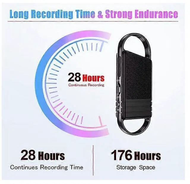 Alt view image 3 of 5 - Ecocleanpath 16GB Voice Activated Recorder, Portable Keychain Recorder for Meetings, Lectures & Interviews (Black)