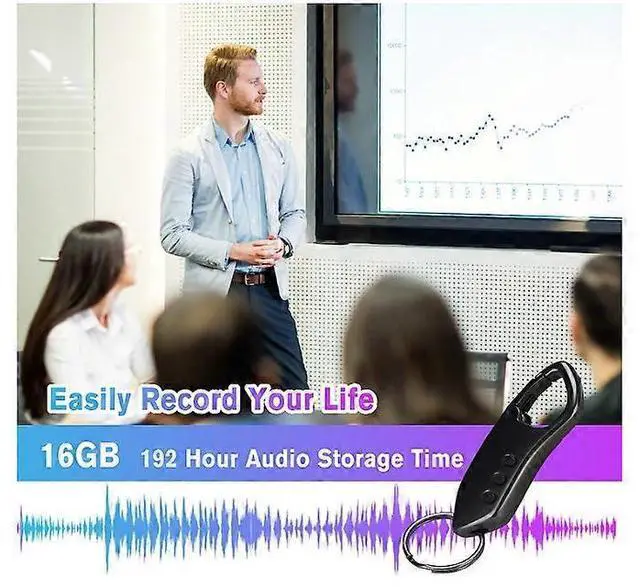 Alt view image 2 of 5 - Ecocleanpath 16GB Portable Voice Recorder with MP3 Player, USB Rechargeable HD Stereo Audio Recorder for Lectures & Interviews (Black)