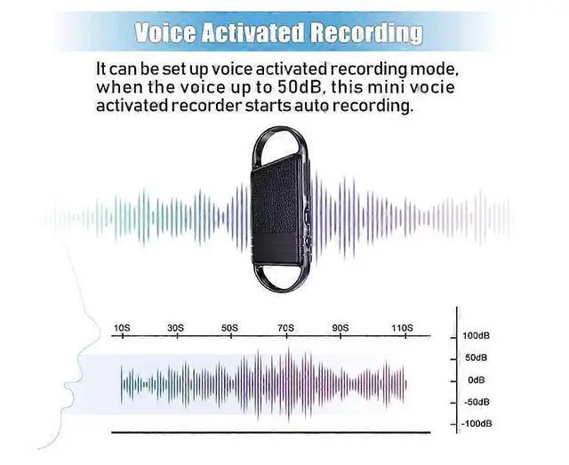 Alt view image 5 of 5 - Ecocleanpath 16GB Voice Activated Recorder, Portable Keychain Recorder for Meetings, Lectures & Interviews (Black)