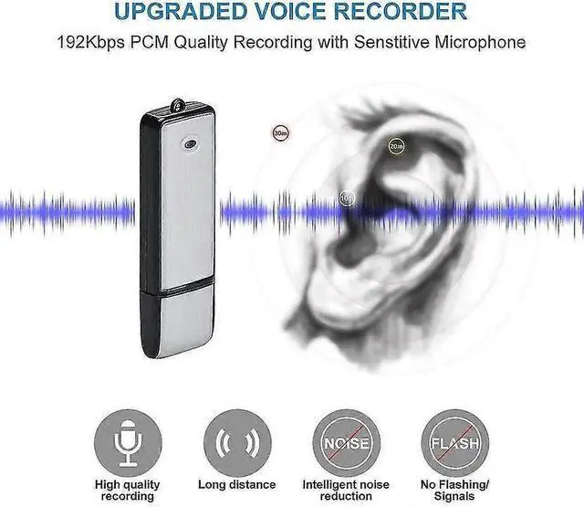 Alt view image 3 of 4 - Ecocleanpath X091105H1 Digital Audio Recorder - Covert USB Voice Recorder, 18H Battery, Spy Device