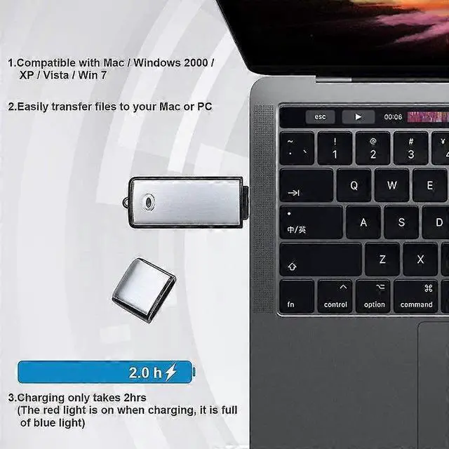 Alt view image 4 of 4 - Ecocleanpath X091105H1 Digital Audio Recorder - Covert USB Voice Recorder, 18H Battery, Spy Device