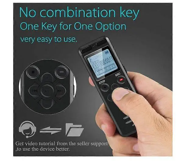 Alt view image 5 of 5 - Ecocleanpath 16GB Voice Activated Recorder for Lectures - 580H Battery, 1536Kbps Clear Audio, Password Protection (Black)