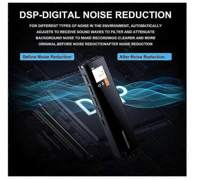 Alt view image 3 of 5 - Ecocleanpath 32GB Voice Activated Recorder with MP3 Player, HD Noise Reduction & 30H Battery, Auto-Save (Black)