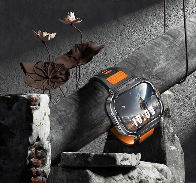 Alt view image 4 of 5 - Ecocleanpath Smartwatch with Bluetooth Calling, Heart Rate & Blood Oxygen Monitor, Multi-Sport Modes, Flashlight (Orange)