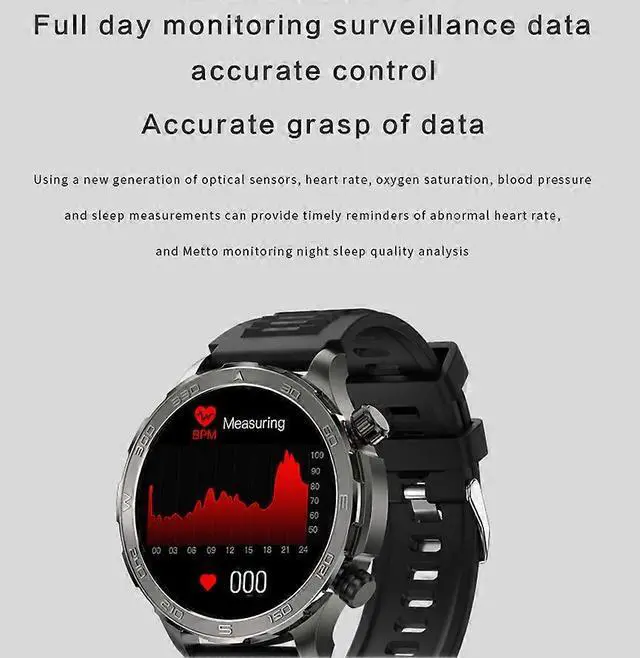 Alt view image 5 of 5 - Ecocleanpath Smartwatch with Bluetooth Calling, Heart Rate & Blood Oxygen Monitor, 1.53" HD Screen, IP67 Waterproof (Orange)