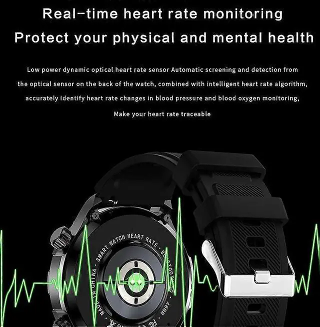 Alt view image 4 of 5 - Ecocleanpath Smartwatch with Bluetooth Calling, Heart Rate & Blood Oxygen Monitor, 1.53" HD Screen, IP67 Waterproof (Orange)