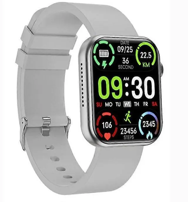 Main image of Ecocleanpath Silver Smartwatch with Bluetooth Calling, 1.91" Display, Heart Rate & Blood Pressure Monitor